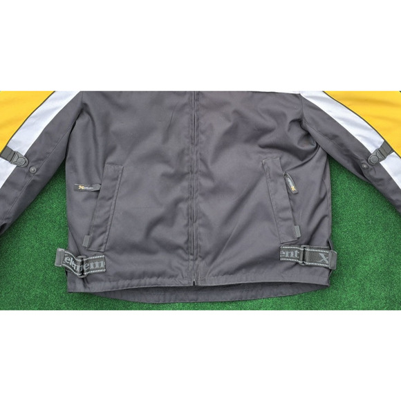 VTG Xelement Motorcycle Jacket Nylon Black Yellow PADDED Racing Men's Size XXL - Picture 3 of 13